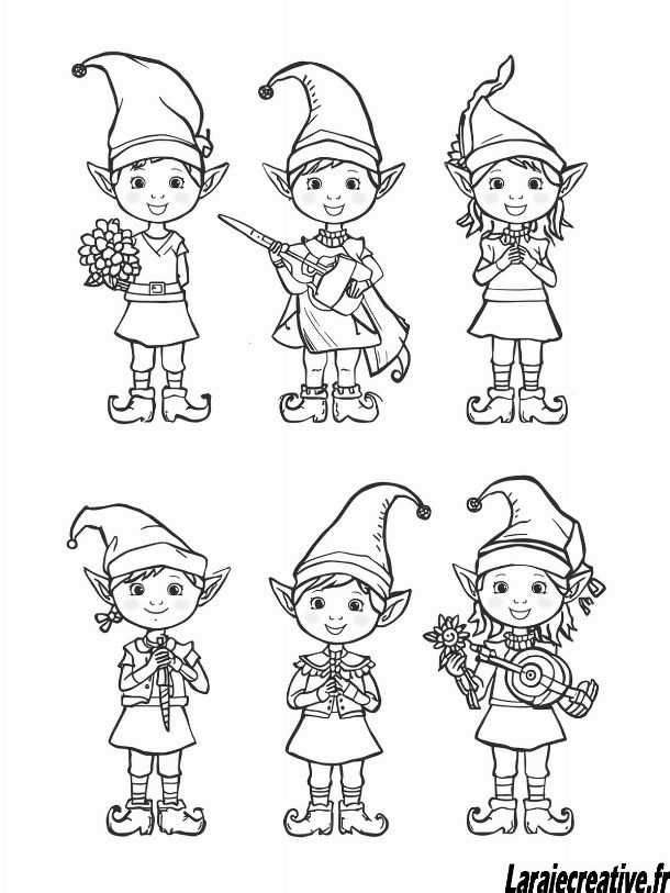 coloriage elfes des bois