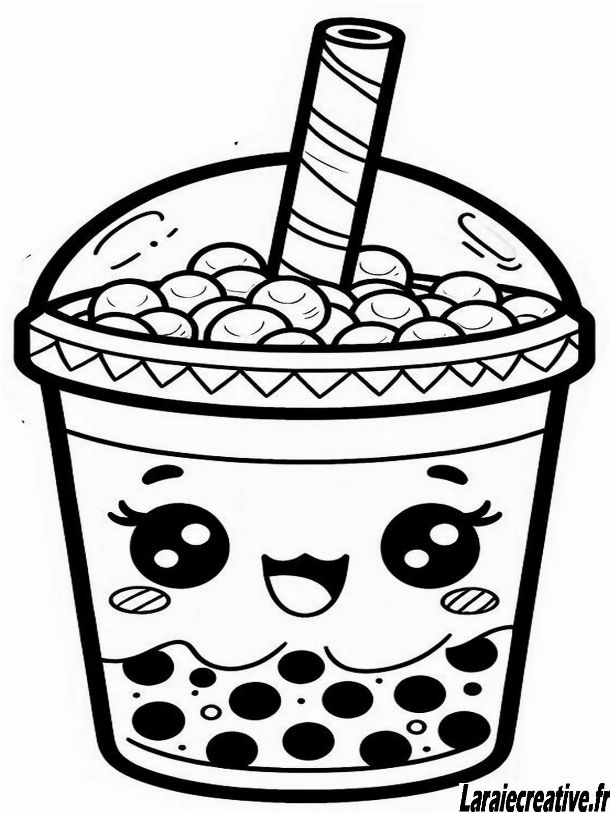 coloriage gratuit bubble tea imprimer