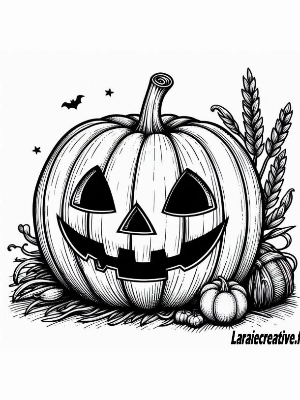 coloriage halloween citrouille effrayant