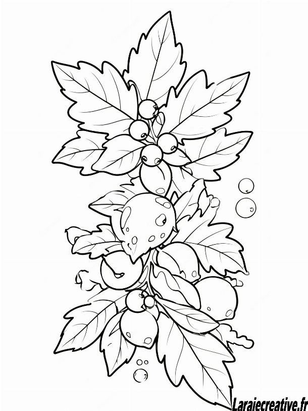 coloriage de houx a imprimer