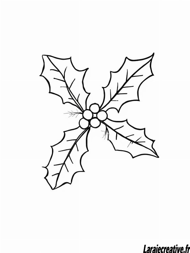 dessin houx de noel a imprimer