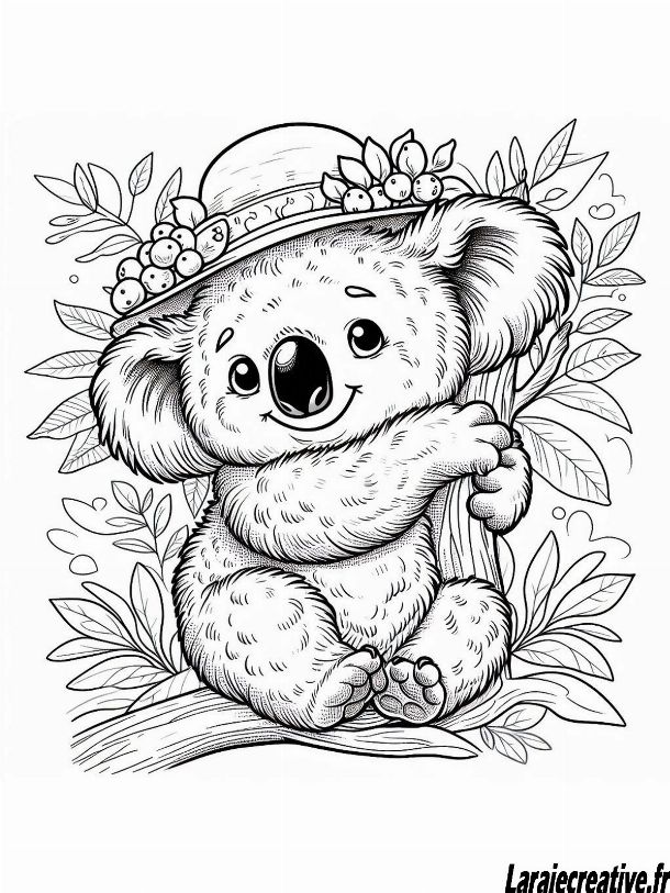 coloriage koala mignon