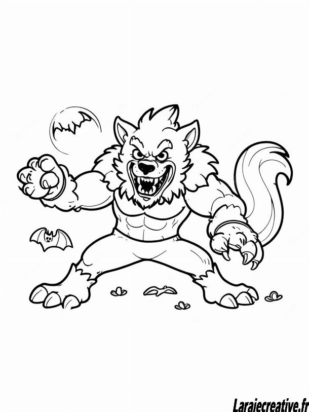 coloriage loup garou à imprimer gratuit