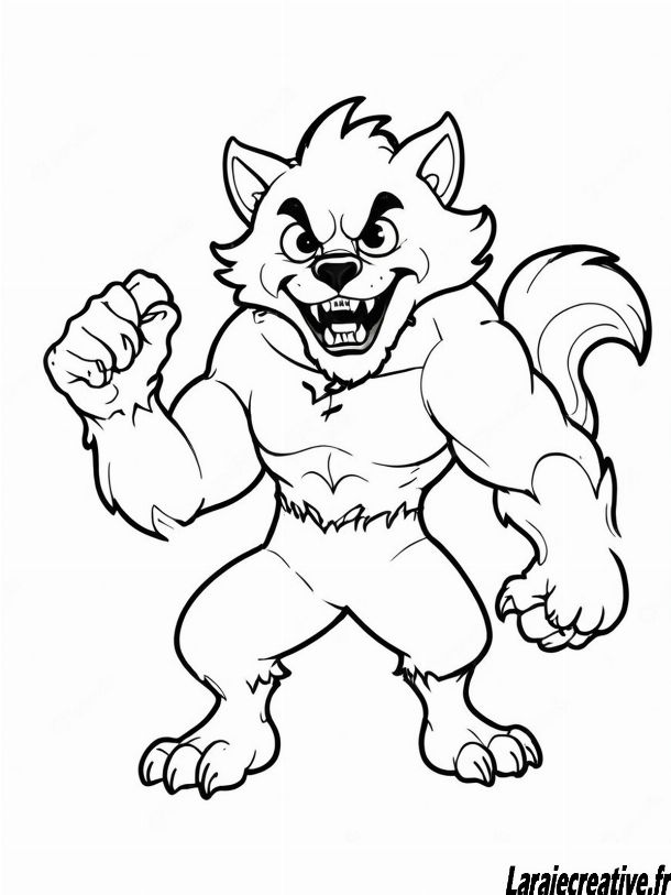 coloriage loup garou à imprimer