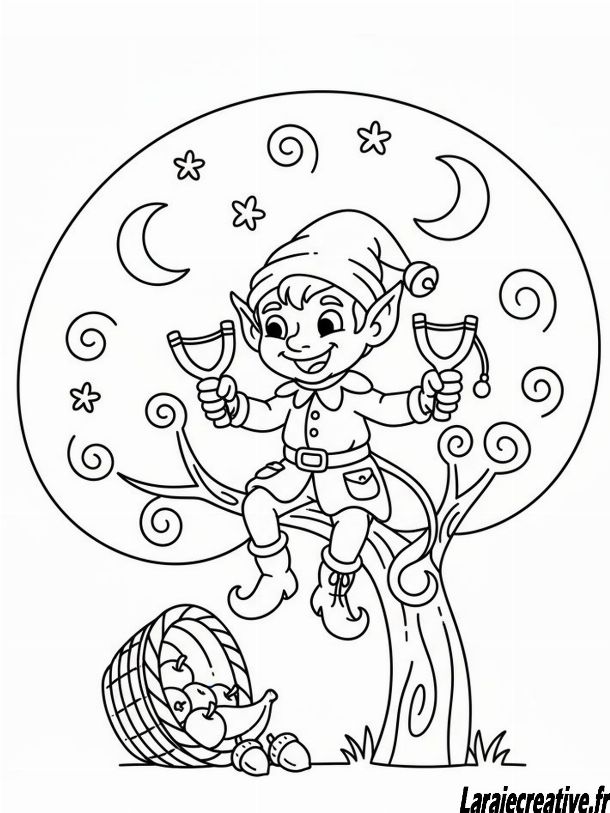 coloriage lutin farceur