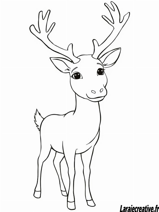 coloriage renne de noel traineau