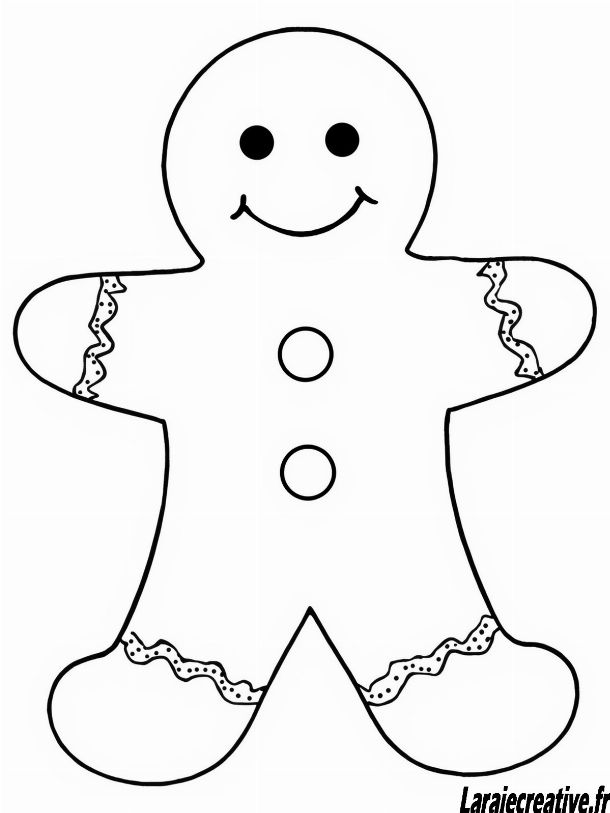 coloriage pain d epice bonhomme