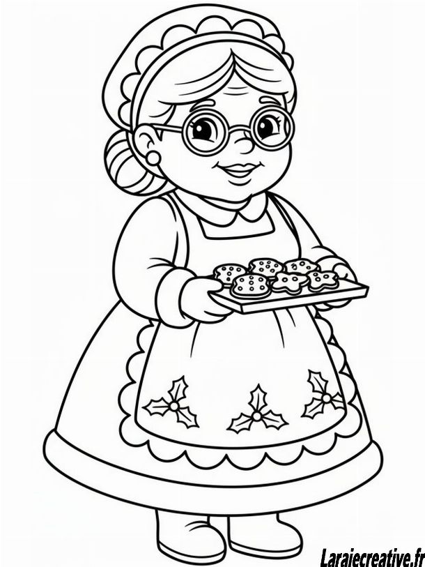 coloriage de mere noel