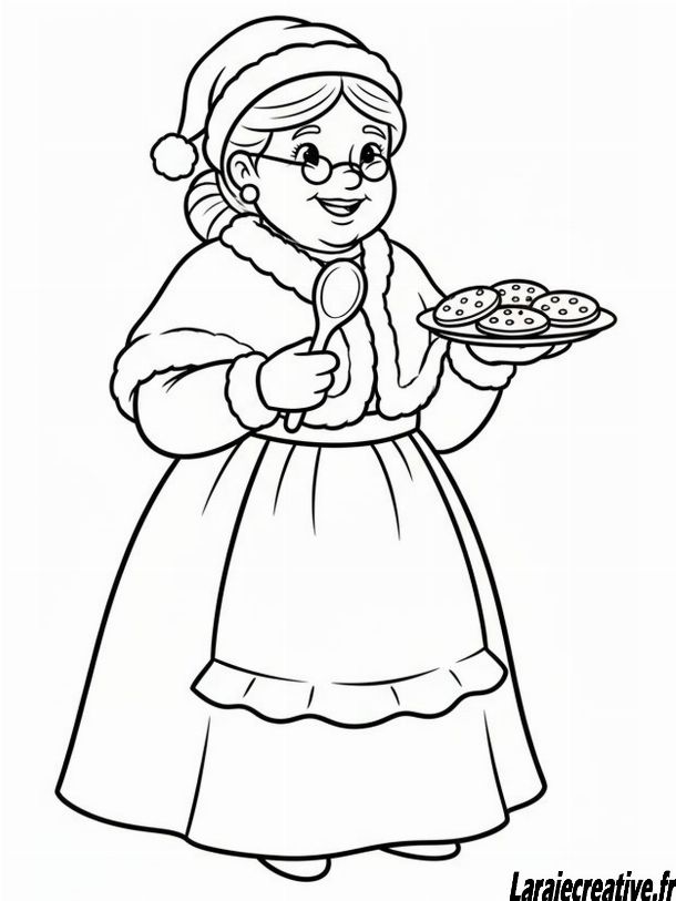 coloriage de la mere noel
