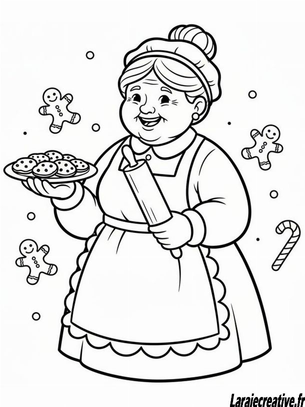 coloriage de mere noel