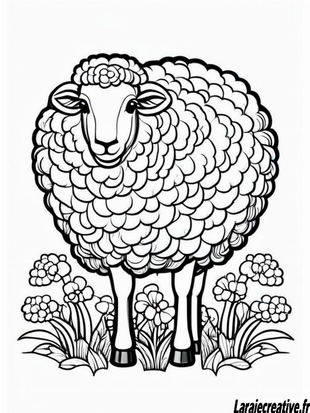 coloriage famille mouton