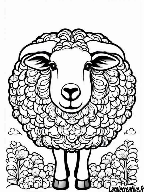 coloriage mouton mignon