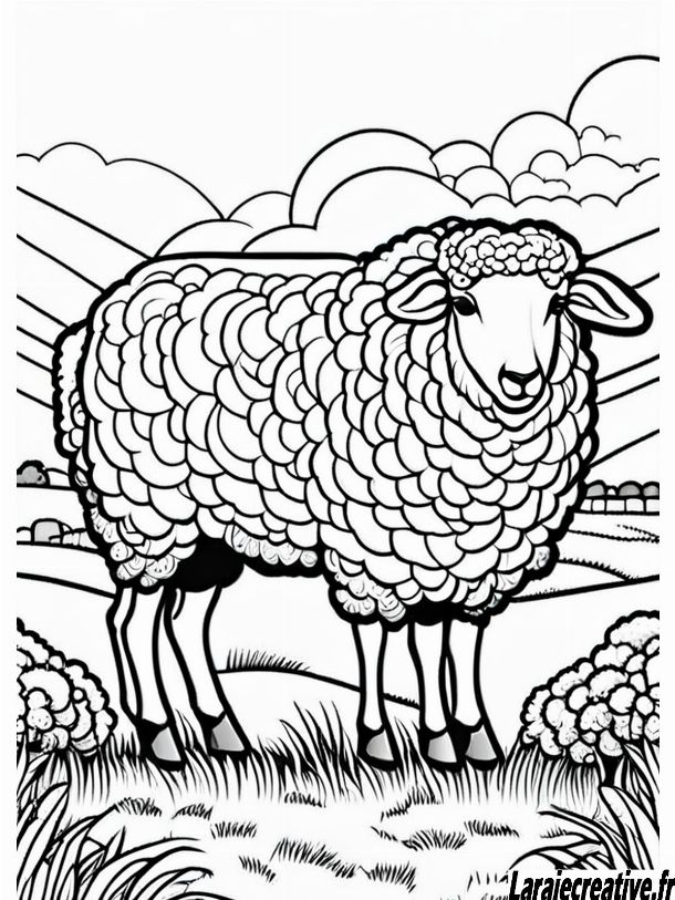 coloriage mouton facile