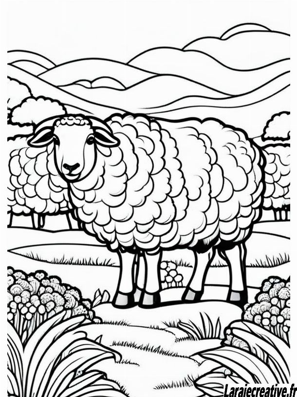 coloriage mouton rigolo