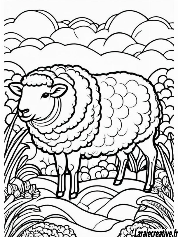 coloriage tete de mouton