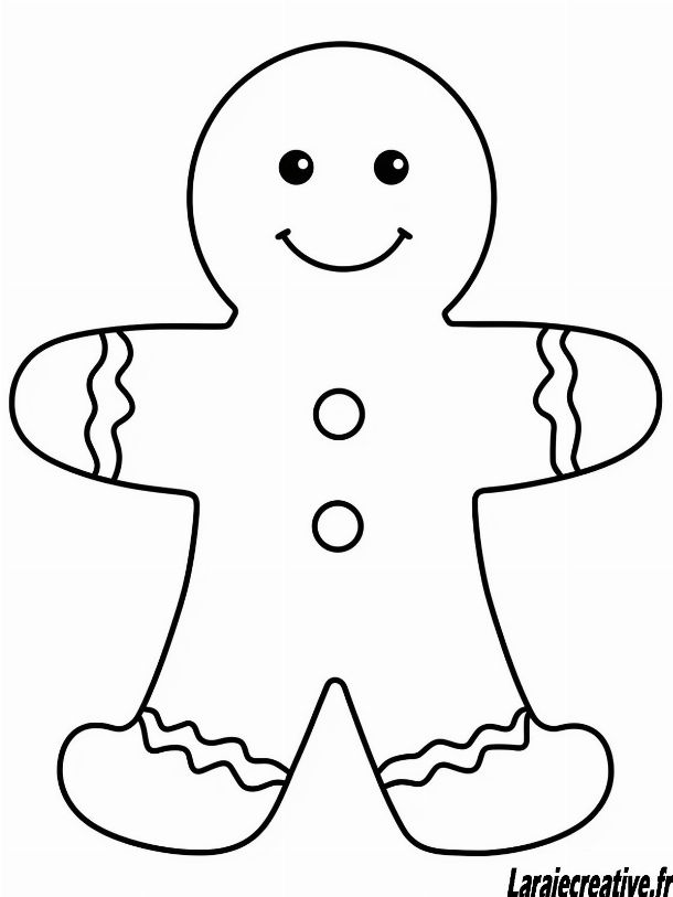 coloriage pain d epice bonhomme