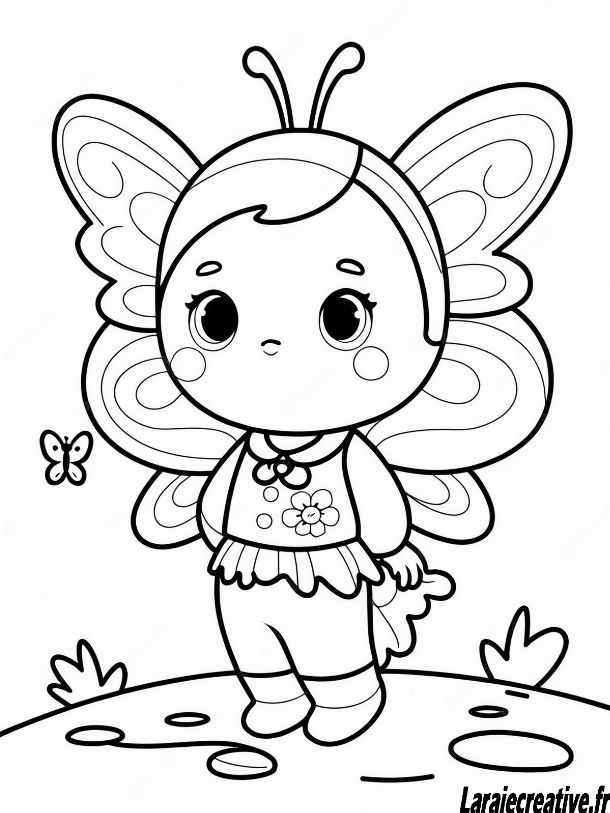 Simple dessin papillon facile aux traits épurés, parfait pour débuter le dessin