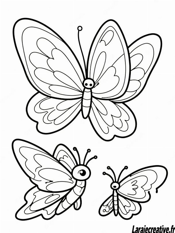 Modèle de dessin papillon facile à imprimer avec des formes simples pour les débutants