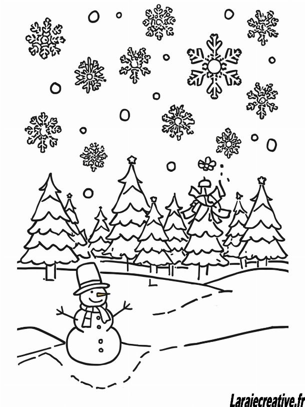dessin hiver paysage facile