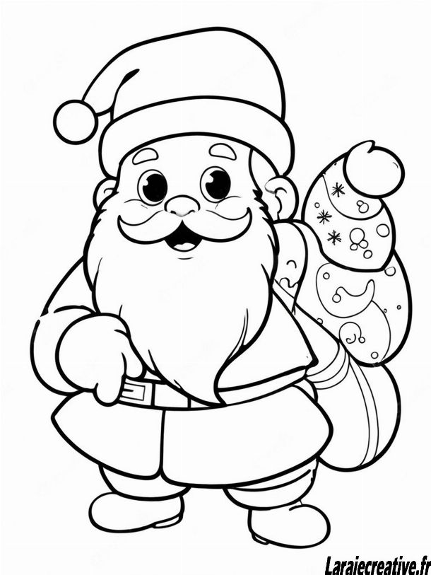 Coloriage  Père Noël joyeux