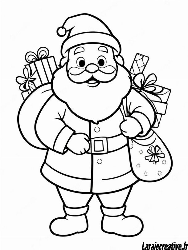 Dessin  Père Noël  fond blanc