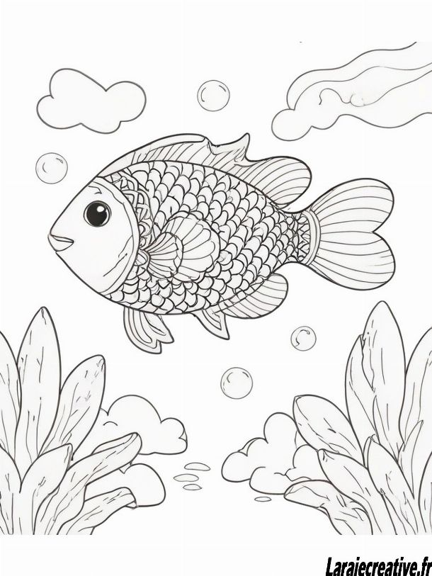 coloriage poisson d'avril rigolo