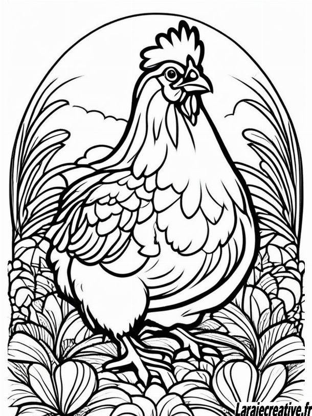 coloriage poule à imprimer