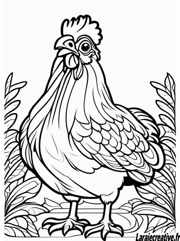 coloriage poule maternelle