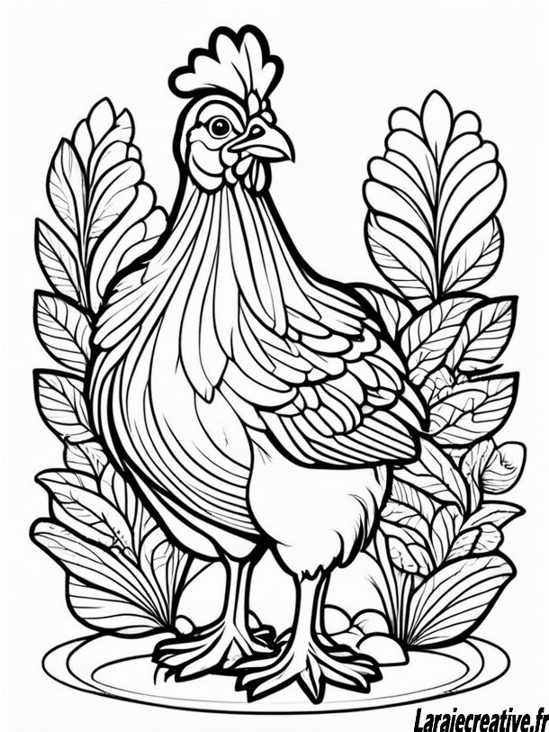 coloriage poule paques
