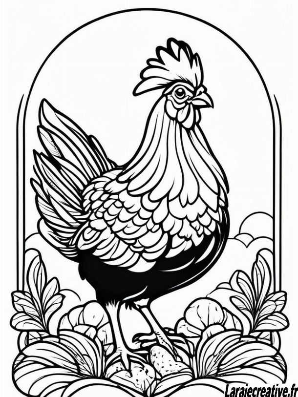 coloriage poulet