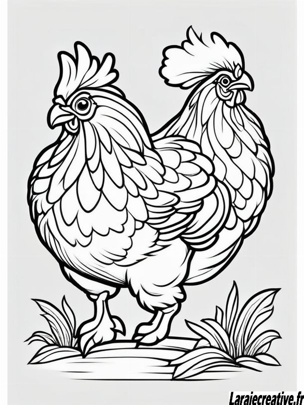 dessin poulet imprimer