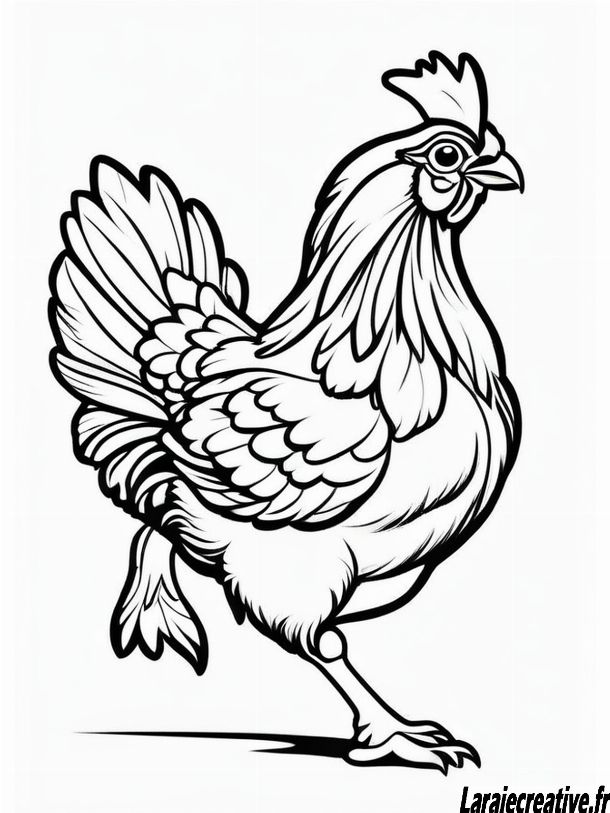 coloriage poule qui couve