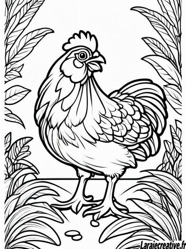 dessin poule a imprimer gratuit