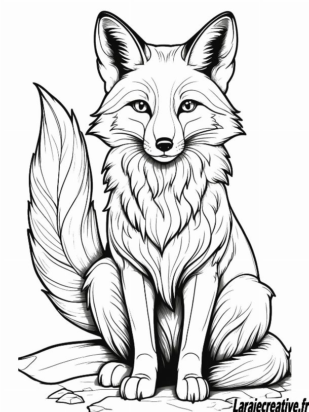 coloriage renard mignon