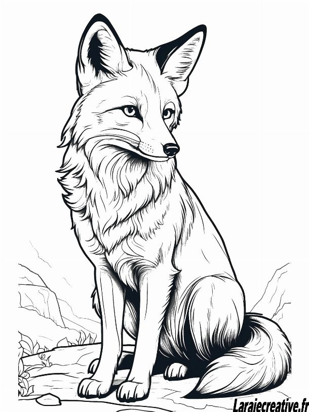 coloriage renard facile