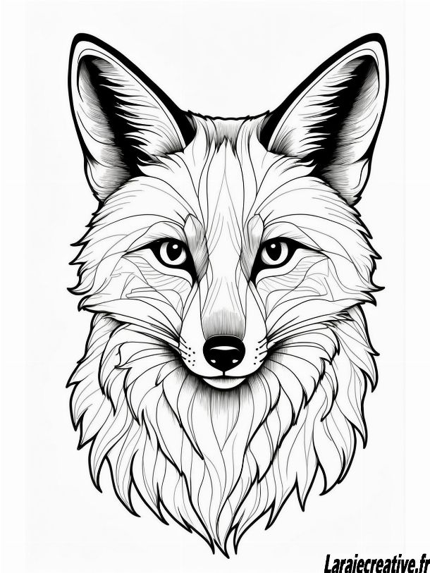 coloriage renard automne