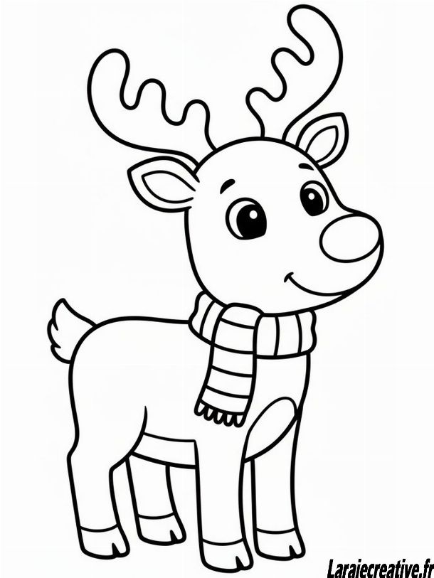 dessin renne de noel kawaii