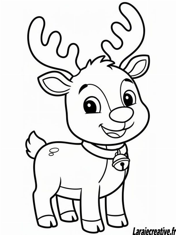 dessin renne de noel facile