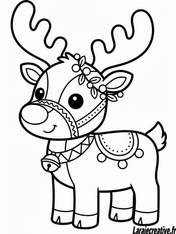dessin renne de noel a imprimer