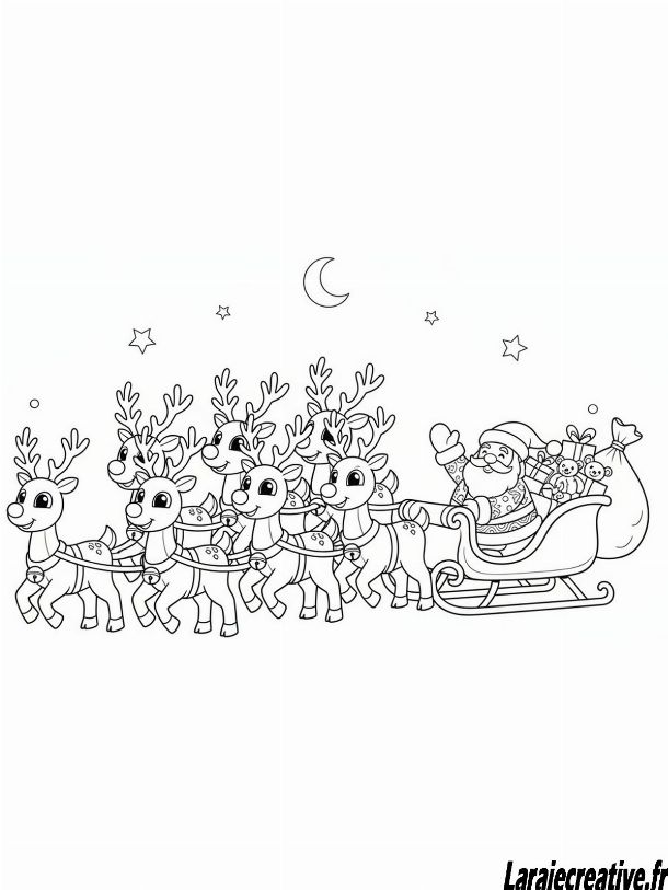 dessin renne de noel