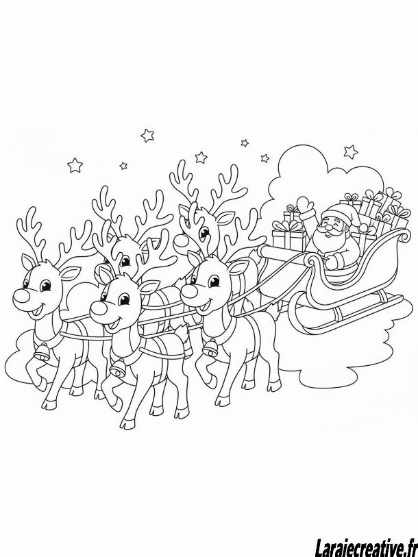 dessin de renne de noel mignon