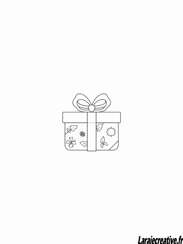 cadeau de noel a colorier