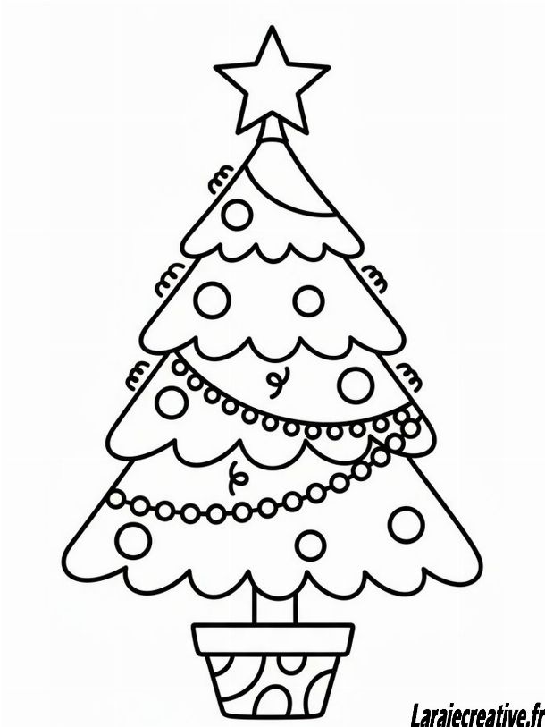 coloriage sapin de noel avec boules