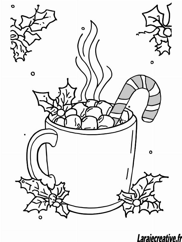 coloriage tasse de chocolat chaud noel maternelle