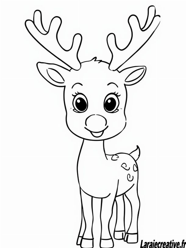 coloriage magique renne de noel