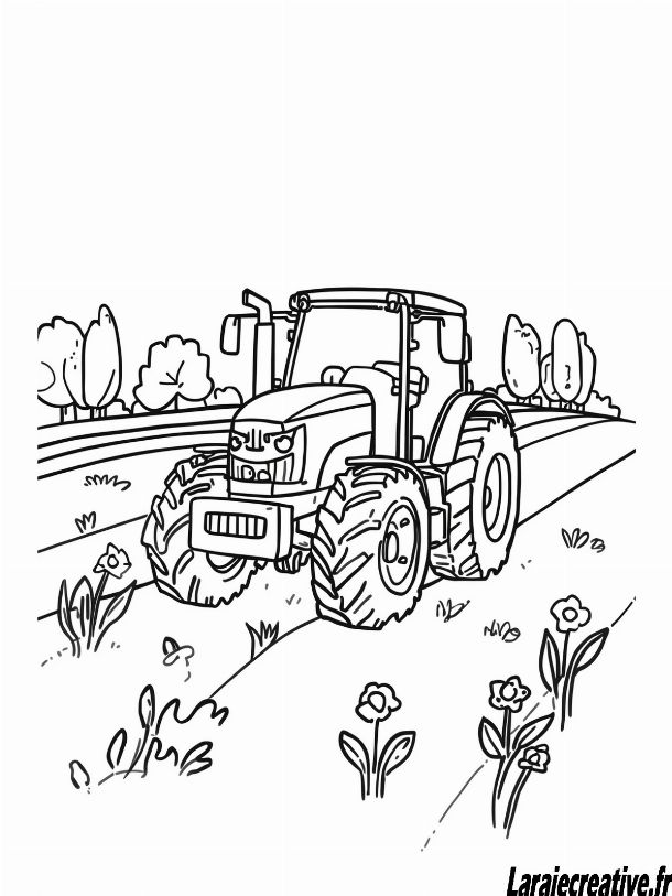coloriage tracteur maternelle