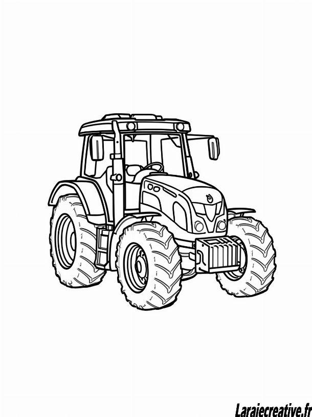 coloriage tracteur facile et gratuit