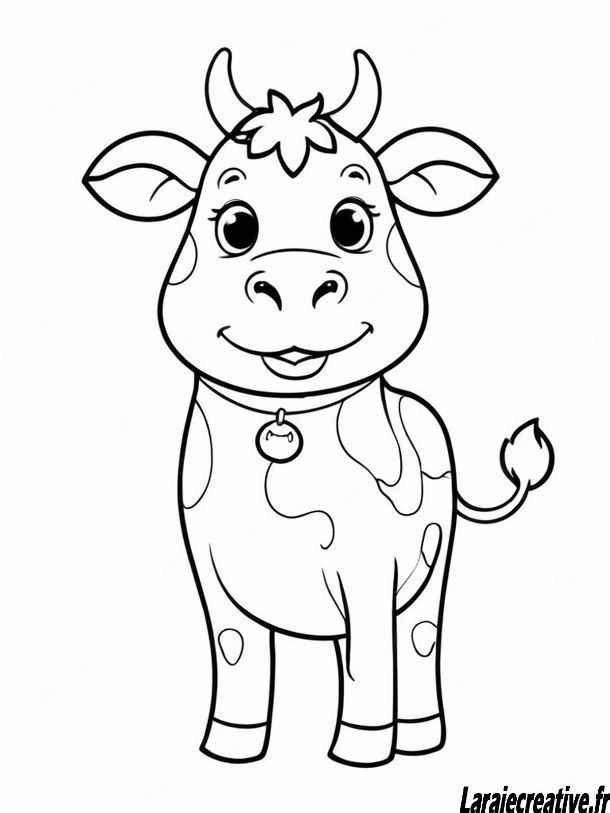 Coloriage de vache et veau à imprimer en version gratuite - un duo parfait pour les petits artistes