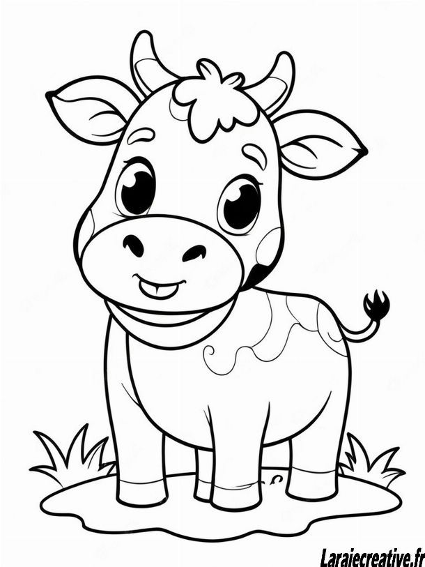 Coloriage de vache qui rit pour enfants - amusez-vous avec ce coloriage gratuit et téléchargeable