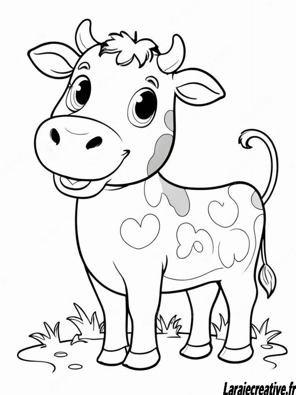 Coloriage de vache à imprimer gratuitement - idéal pour les enfants, en ligne et en PDF